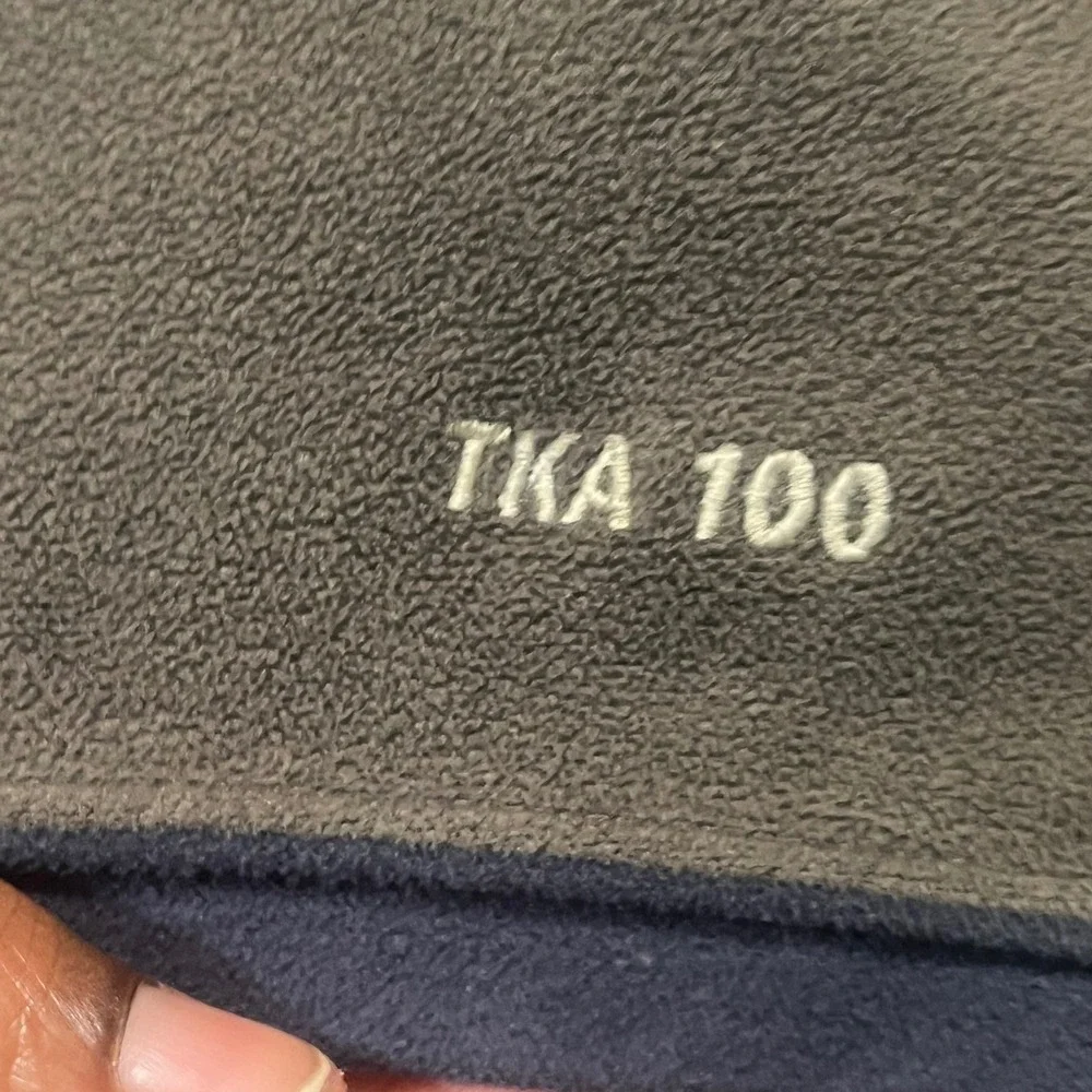 The North Face‎ Mens TKA 100 Fleece Quarter Zip Pullover Navy Blue Grey XXL
